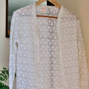 Leaf Pattern Vintage Open-front Top